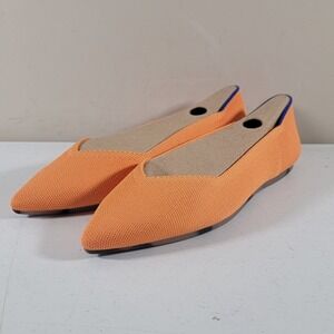 Rothy's The Point Ballet Flat in Fawn Amber Orange Womens Size 10